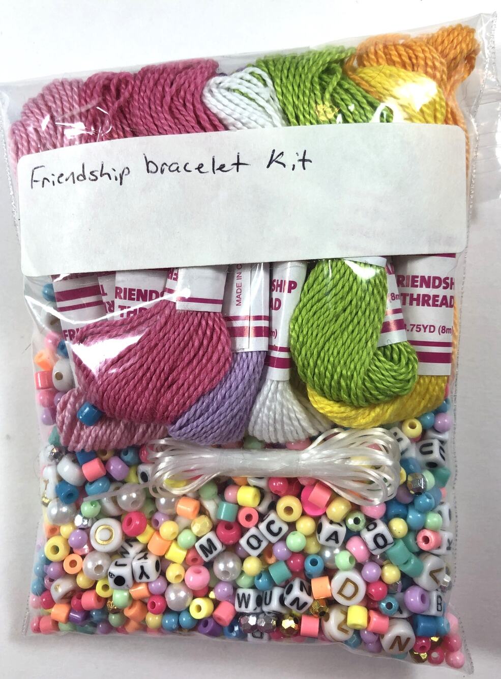 Friendship Bracelet Kit Complete w/Thread and Beads No Instructions vn